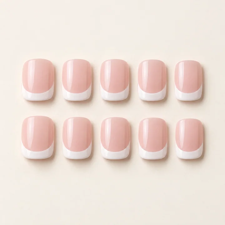 Classic French press-on nail design illustration